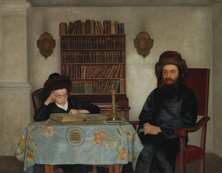 Isidor Kaufmann, Rabbi With Young Student, ND.