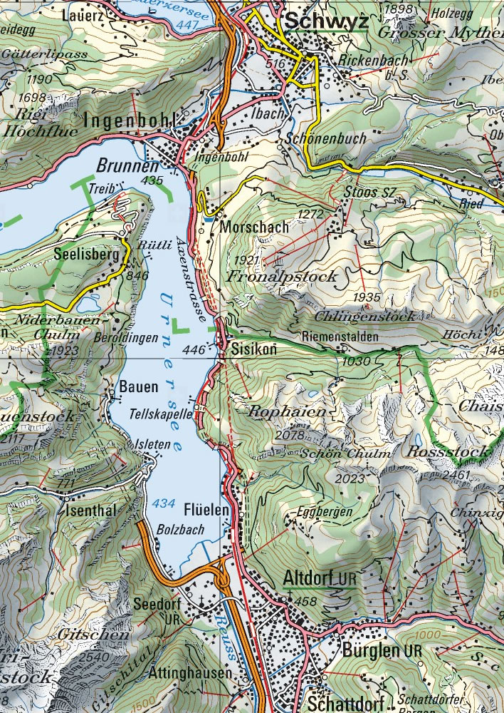 Gotthard transit, day 1, 19 June 1775: Schwyz-Altdorf.