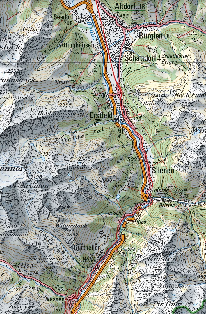 Gotthard transit, day 2, 20 June 1775: Altdorf-Wassen.