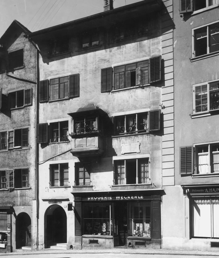 'Haus zum Waldries', Spiegelgasse 11 in Zurich, where Caspar Lavater lived and where Goethe stayed.