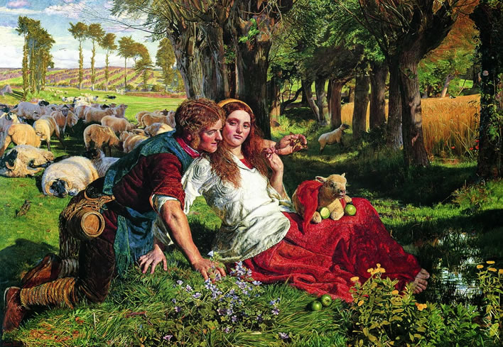 William Holman Hunt, 'The Hireling Shepherd' (1851).