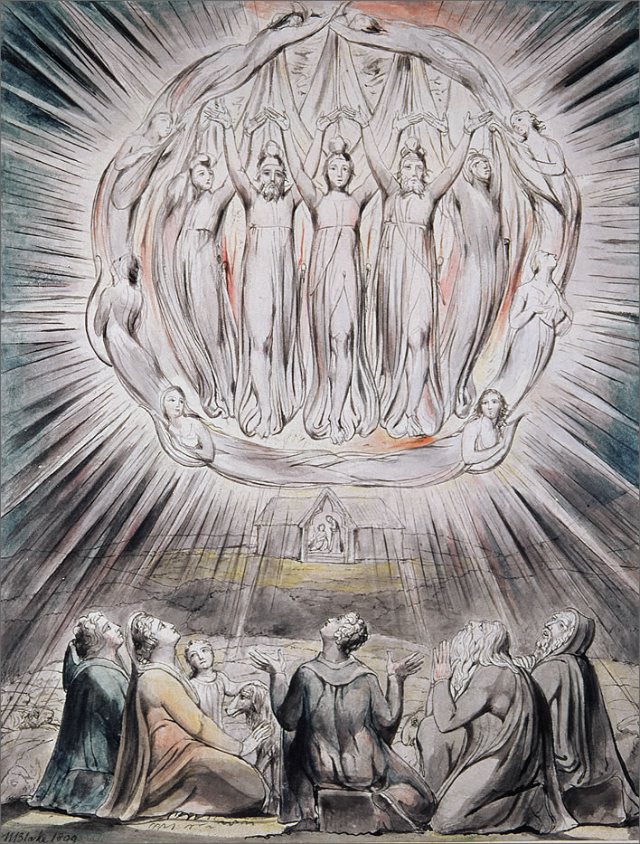 William Blake, illustration 2 to Milton's 'On the Morning of Christ's Nativity', 1809-1815.