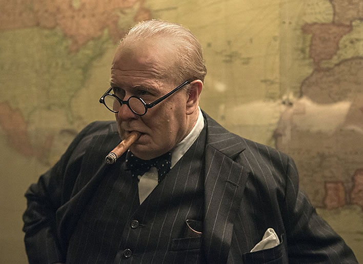 'Darkest Hour', 2017: Churchill (Gary Oldman) in the Cabinet War Rooms.