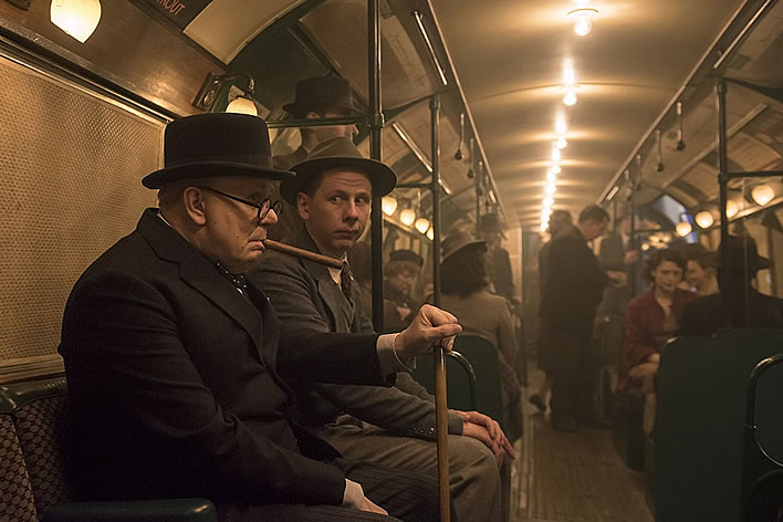 'Darkest Hour', 2017: Churchill (Gary Oldman) travelling on the London Underground 1.