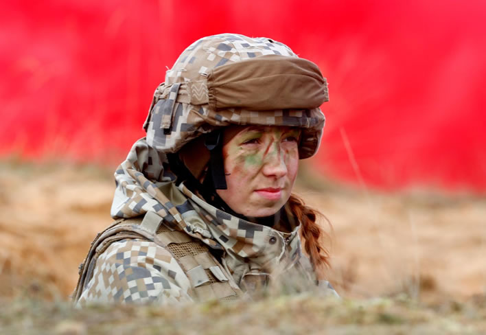 A soldier of the Latvian army during the NATO exercise 'Silver Arrow'.