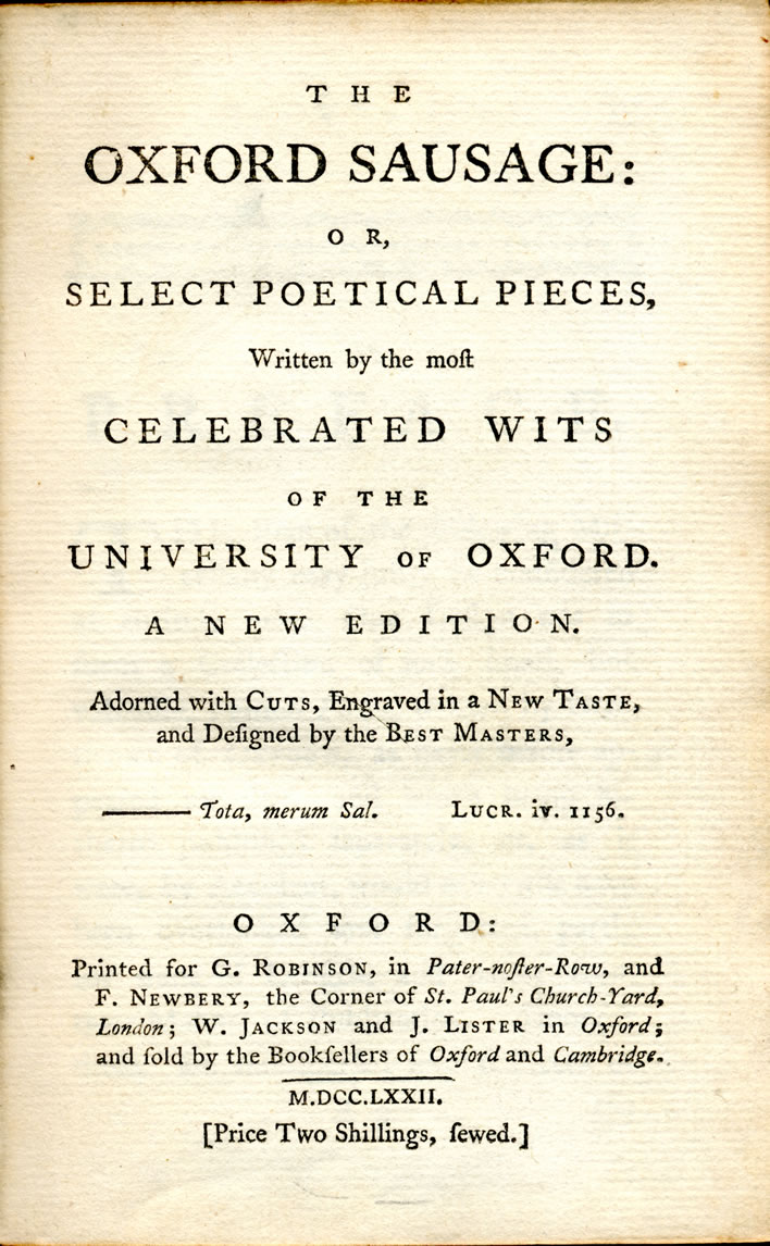 From the 'Oxford Sausage': title page.