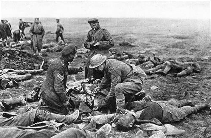 Identifying the dead 1918