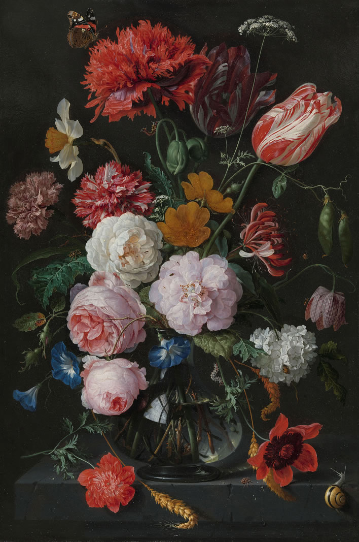 Jan Davidszoon de Heem, 'Still Life with Flowers in a Glass Vase'