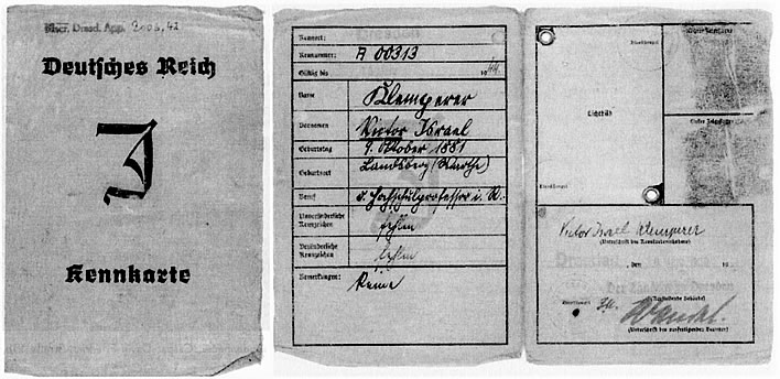 Victor Klemperer's ID card from the 1940s