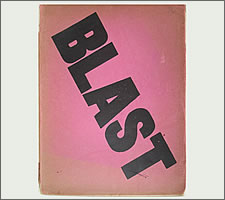 The puce and black cover of 'Blast', issue 1, 20 June 1914.