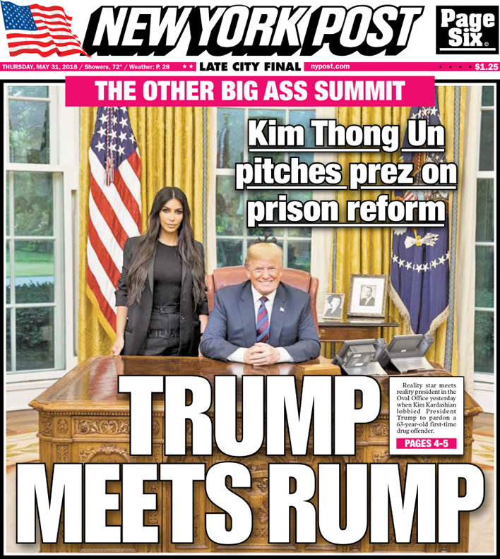 New York Post, 31 May 2018: Trump meets Rump