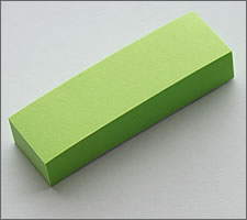 Green paper strips, but not green.