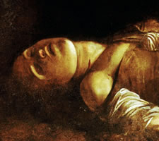 Caravaggio (1571–1610), The Burial of Saint Lucy, c.1608 (detail).