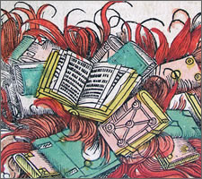 Hartmann Schedel, Book Burning, Nüremberg Chronicle, 1493.
