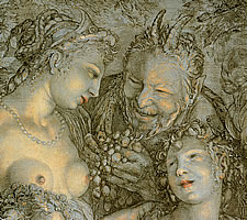 Hendrick Goltzius, Sine Cerere et Libero friget Venus, c1600 (detail).