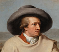 Johann Heinrich Wilhelm Tischbein (1751-1829), Goethe in der römischen Campagna, 1787 (detail).