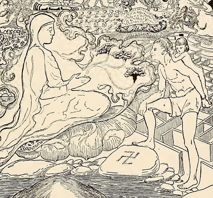 The Man and his Little Girl Daughter (detail) from 'The Crab That Played with the Sea'