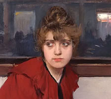 Detail from Ramón Casas' painting 'Au Moulin de la Galette, Madeleine'.