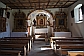 The baroque/roccoco interior of the chapel contrasts with the simplicity of the building.