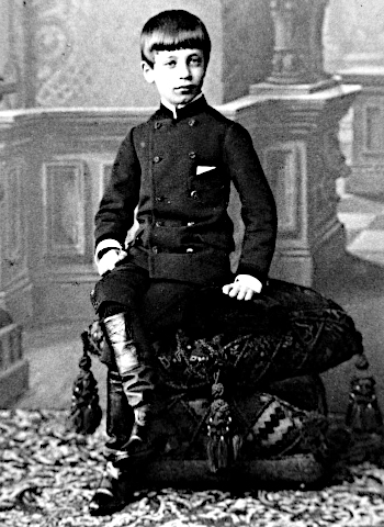 René Rilke in school uniform, ND.
