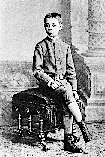 René Rilke in school uniform, ND.