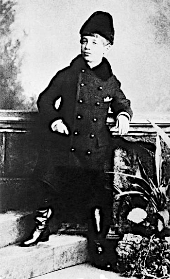 René Rilke in school uniform, ND.
